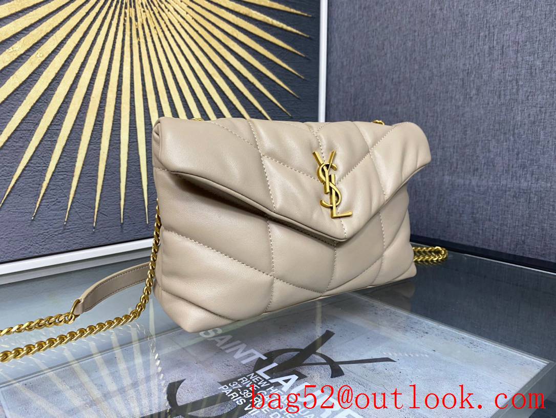 Saint Laurent YSL Puffer Toy Bag in Quilted Lambskin Beige Color 620333