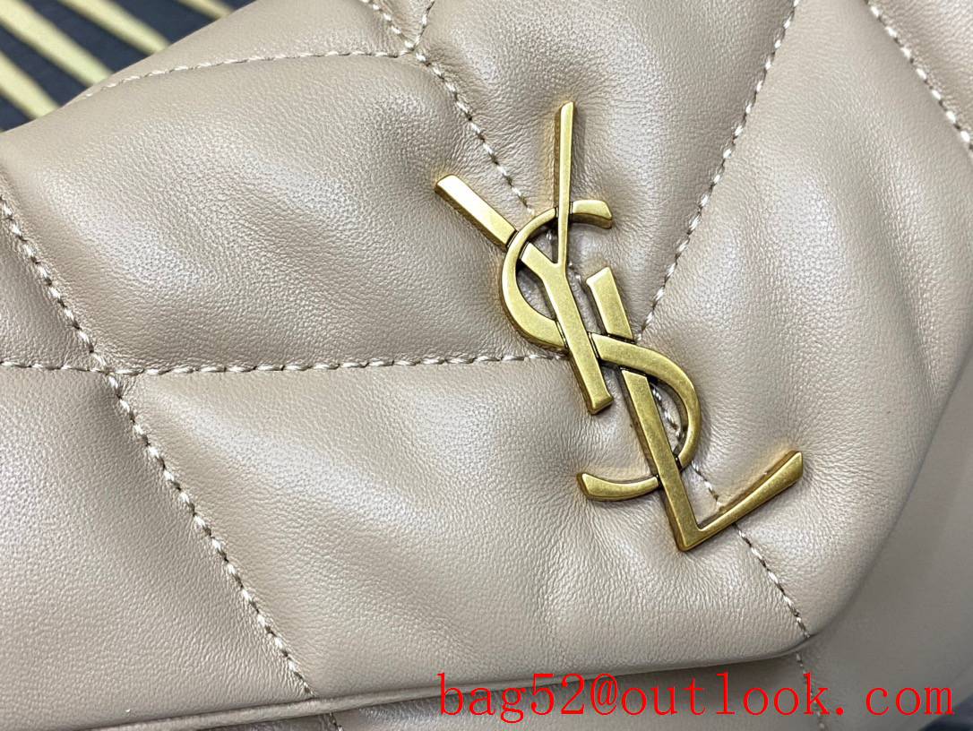 Saint Laurent YSL Puffer Toy Bag in Quilted Lambskin Beige Color 620333