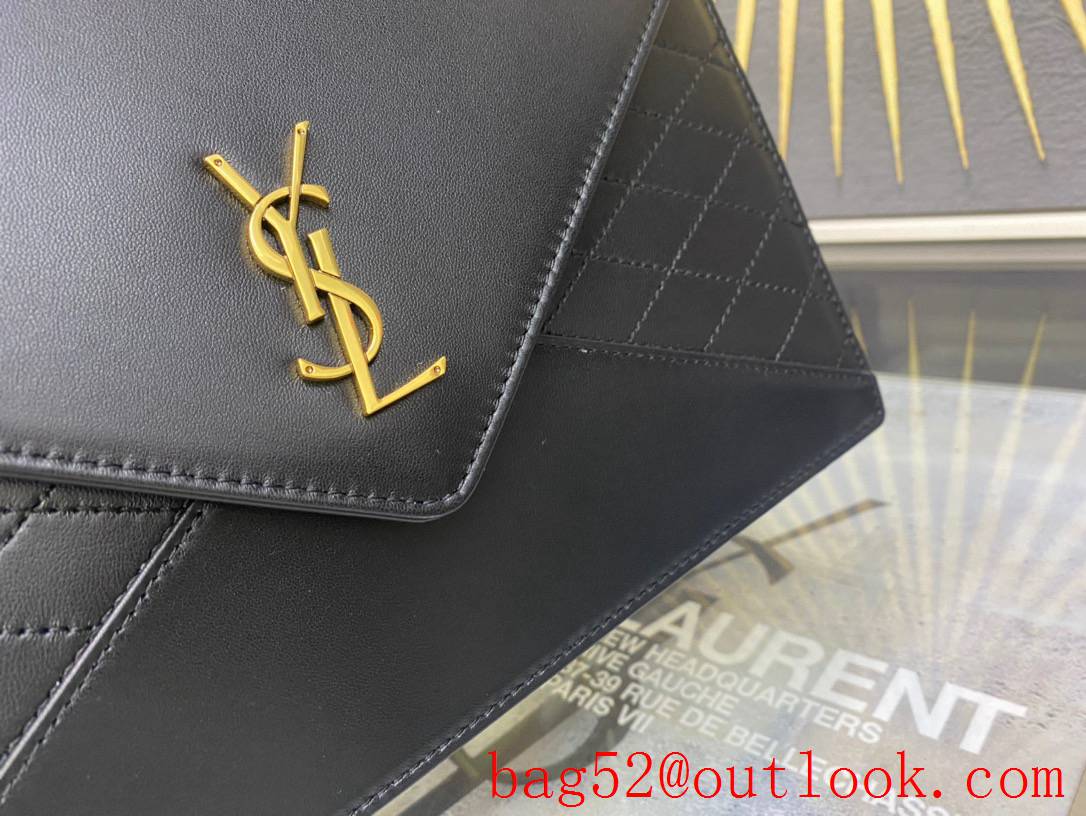 Saint Laurent YSL Lambskin Gaby Envelop Chain Bag Handbag in Black 668864