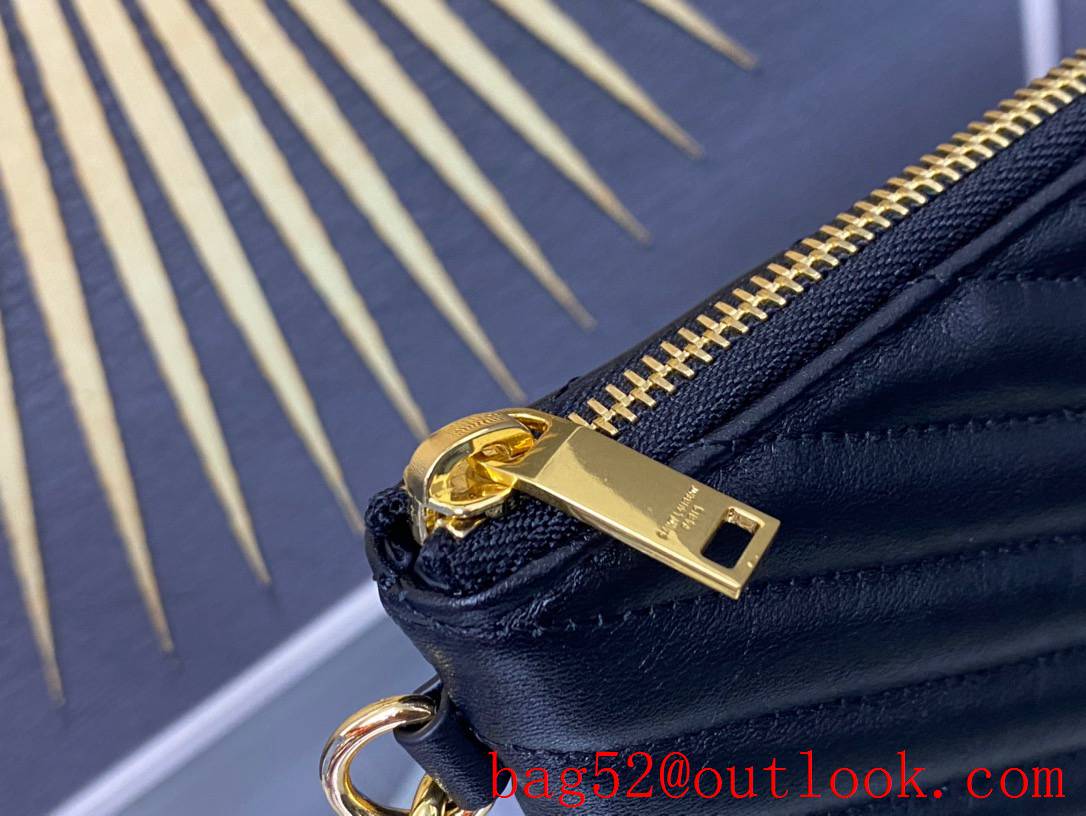 Saint Laurent YSL Monogram Tablet Pouch Clutch Purse Handbag Black Gold 559193