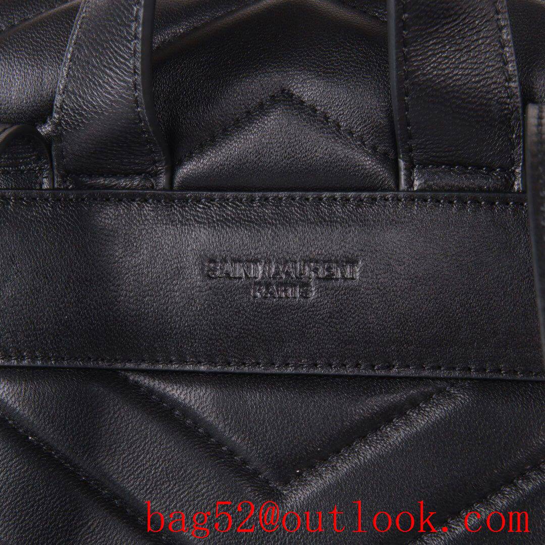 Saint Laurent YSL Monogram Small Loulou Quilted Leather Backpack Bag Black 488227