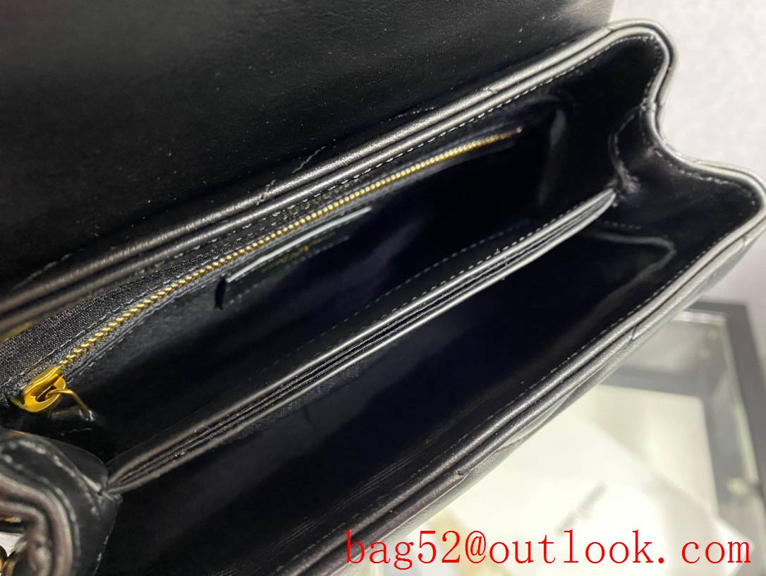 Saint Laurent YSL Calfskin Leather Loulou Toy Bag Handbag Black Gold 467072