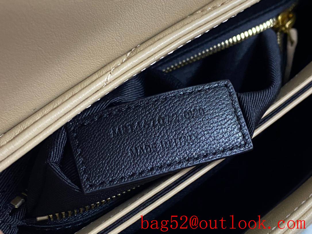 Saint Laurent YSL Calfskin Leather Loulou Toy Bag Handbag Beige 467072