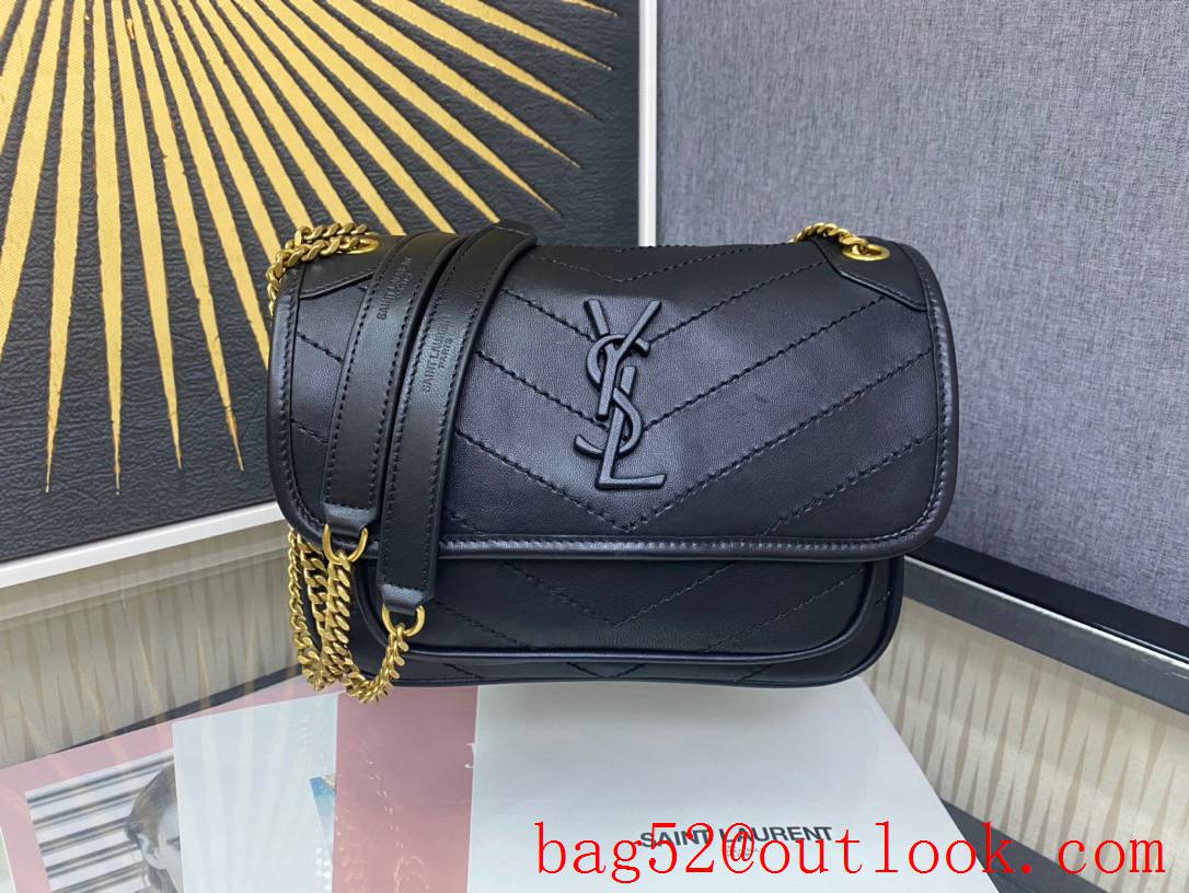 Saint Laurent YSL Lambskin Niki Baby Shoulder Bag Handbag Black 533037