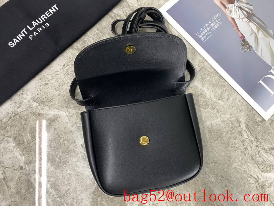 Saint Laurent YSL Smooth Leather KAIA Small Satchel Bag Handbag Black 619740