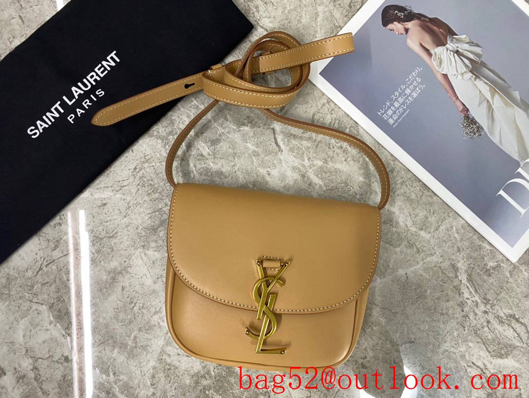 Saint Laurent YSL Smooth Leather KAIA Small Satchel Bag Handbag Tan 619740