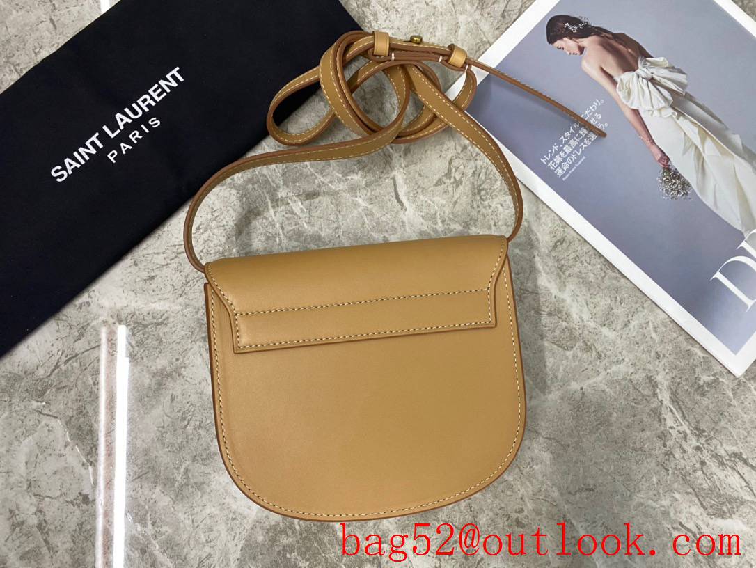 Saint Laurent YSL Smooth Leather KAIA Small Satchel Bag Handbag Tan 619740