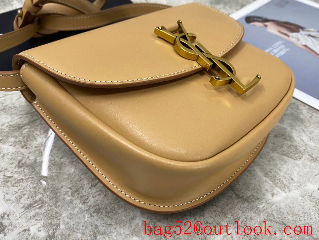 Saint Laurent YSL Smooth Leather KAIA Small Satchel Bag Handbag Tan 619740