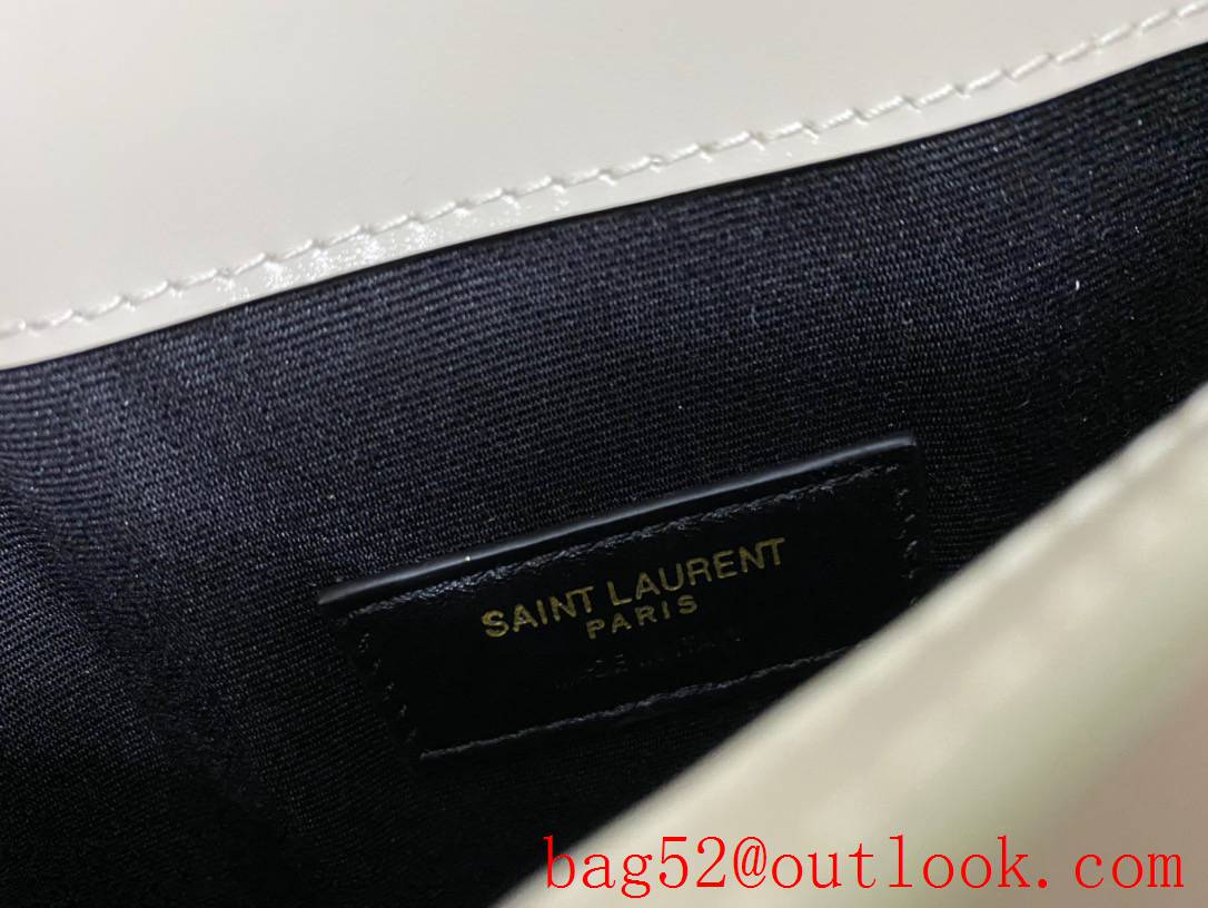 Saint Laurent YSL Uptown Pouch Clutch Bag in Smooth Leather Cream 565739