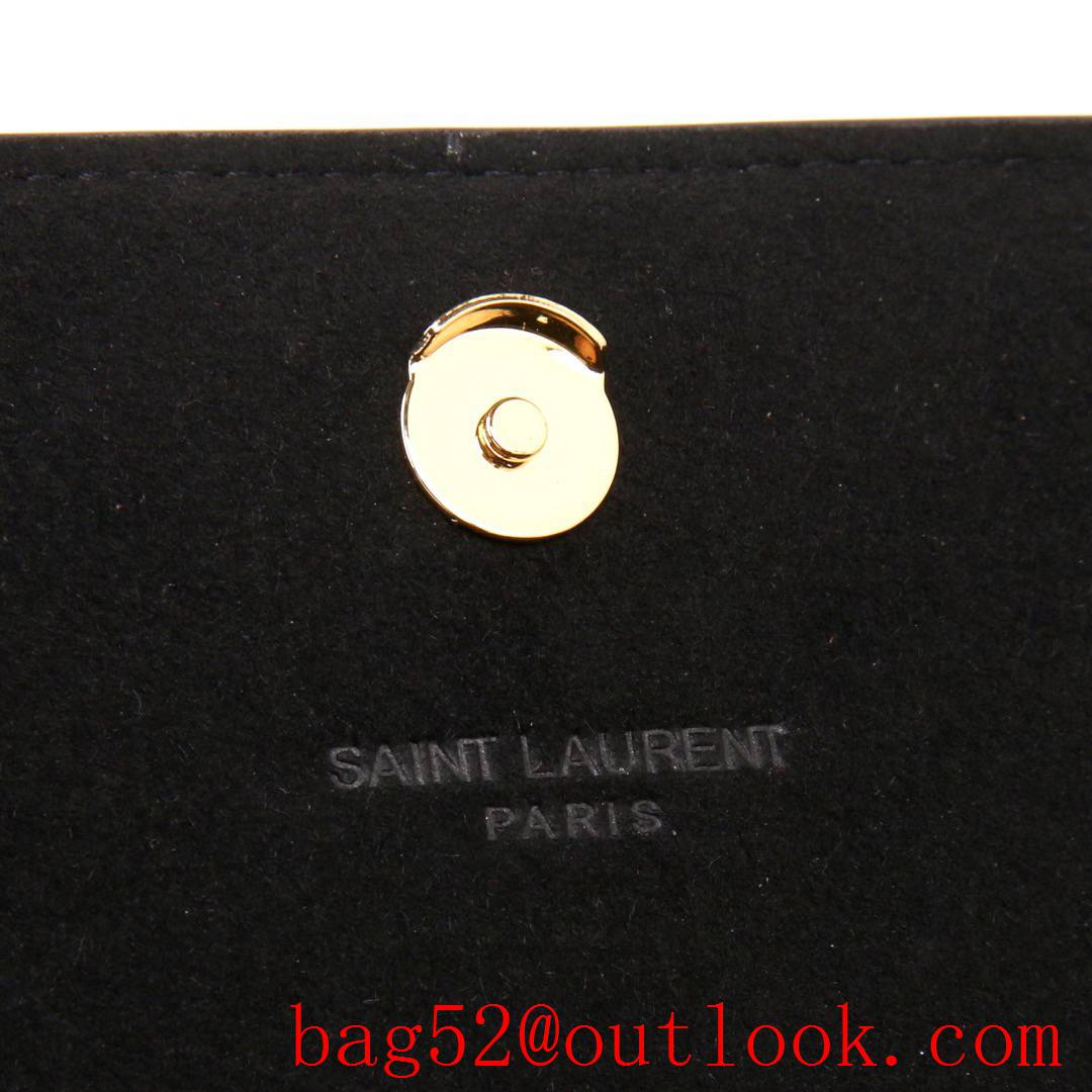 Saint Laurent YSL Suede Leather Kate 20cm Chain Bag with Tassel Black 377628