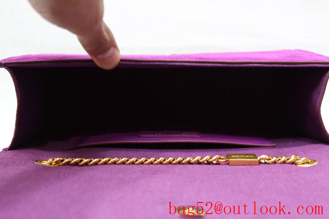 Saint Laurent YSL Suede Leather Kate 20cm Chain Bag with Tassel Purple 377628