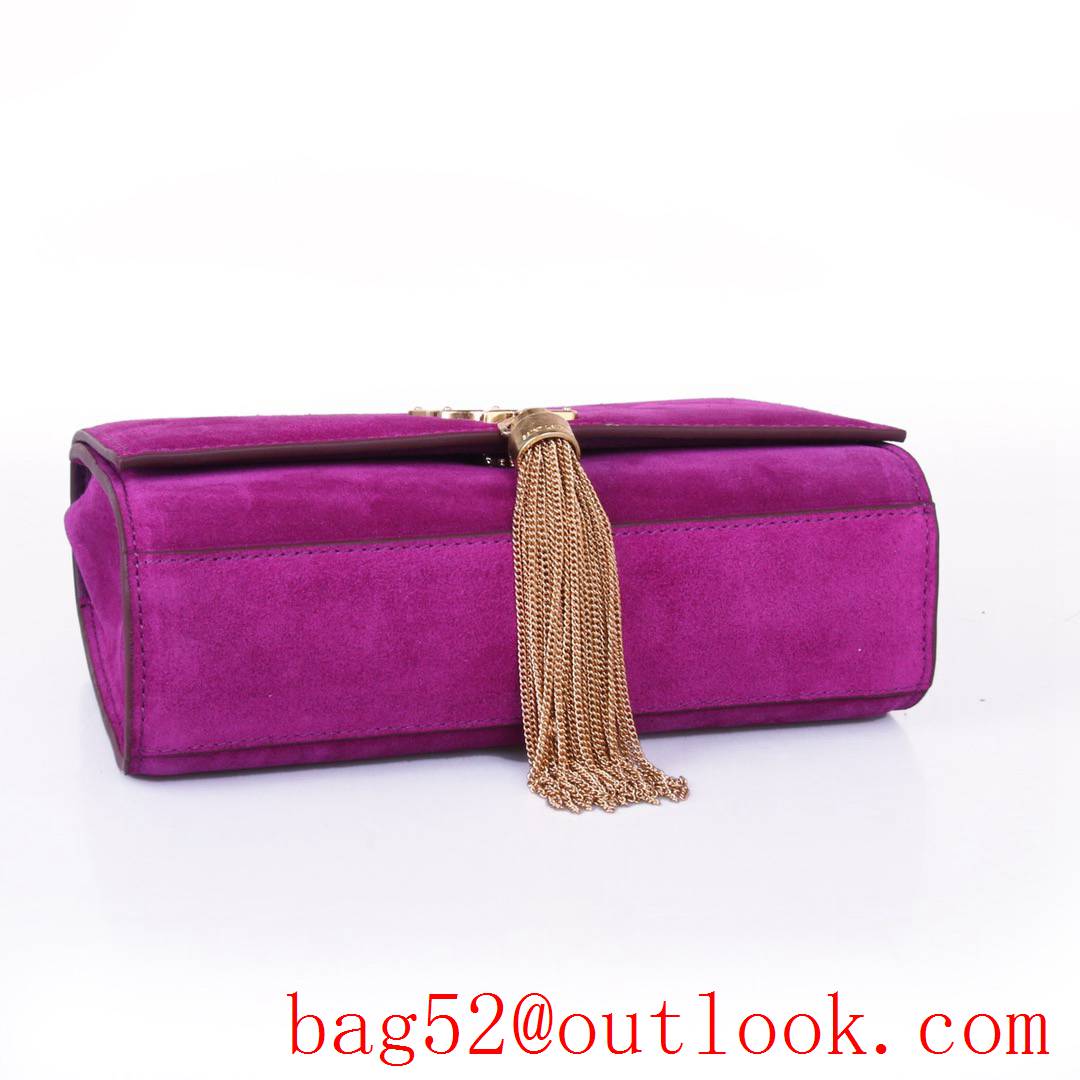 Saint Laurent YSL Suede Leather Kate 20cm Chain Bag with Tassel Purple 377628