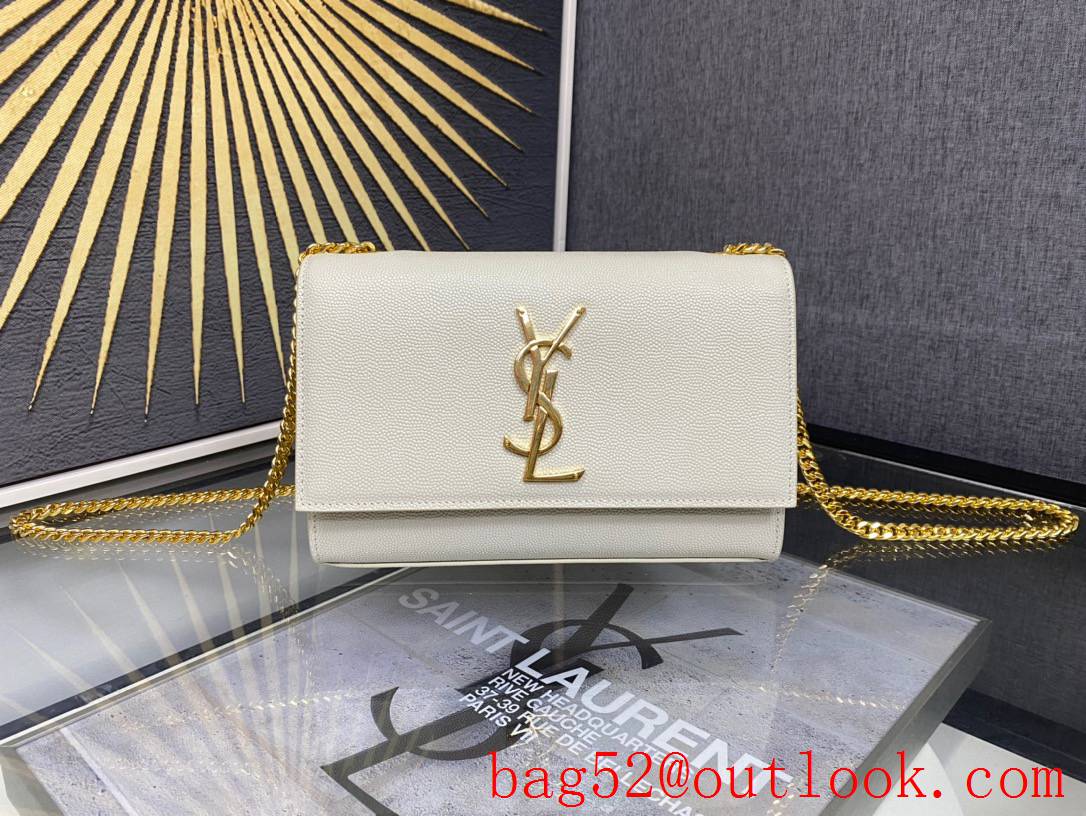 Saint Laurent YSL Kate 20cm Small Chain Bag in Grained Leather Cream 469390