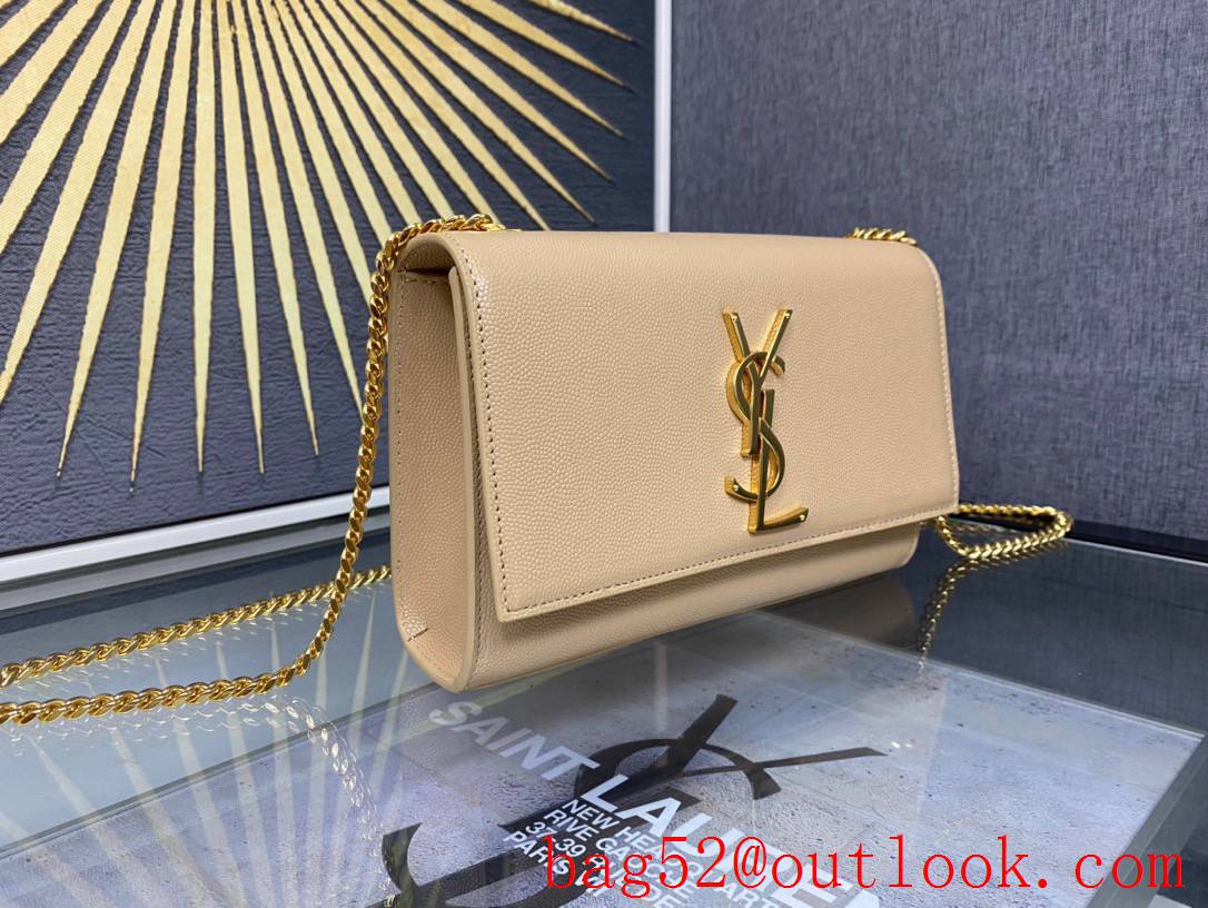 Saint Laurent YSL Kate 20cm Small Chain Bag in Grained Leather Beige 469390