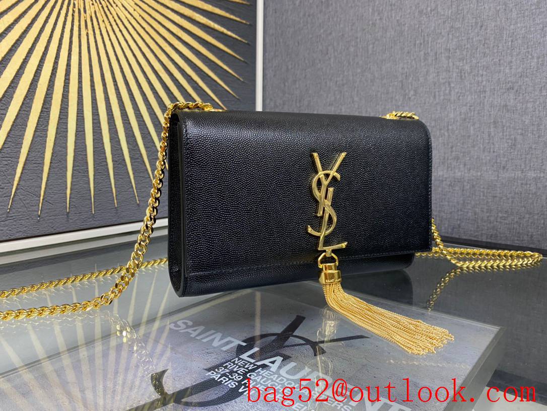 Saint Laurent YSL Kate Small Chain Bag with Tassel Grained Leather Gold 474366