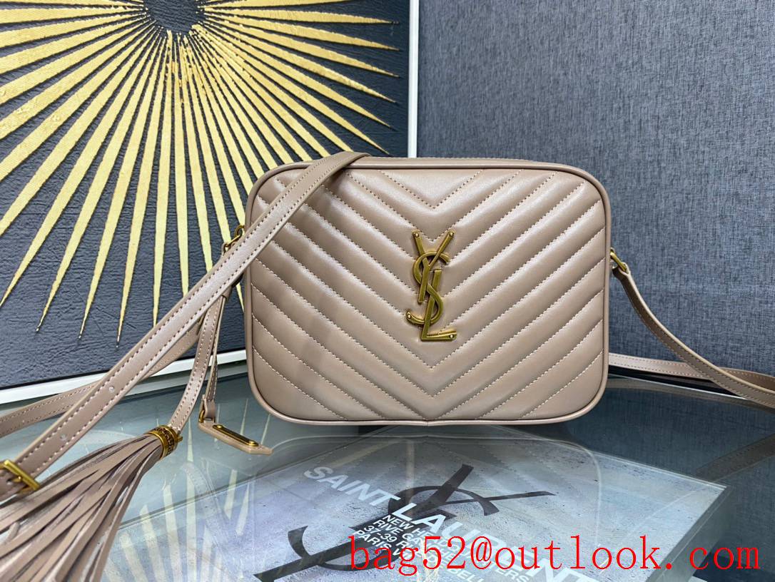 Saint Laurent YSL LOU Camera Bag Handbag in Calfskin Leather Apricot 520534