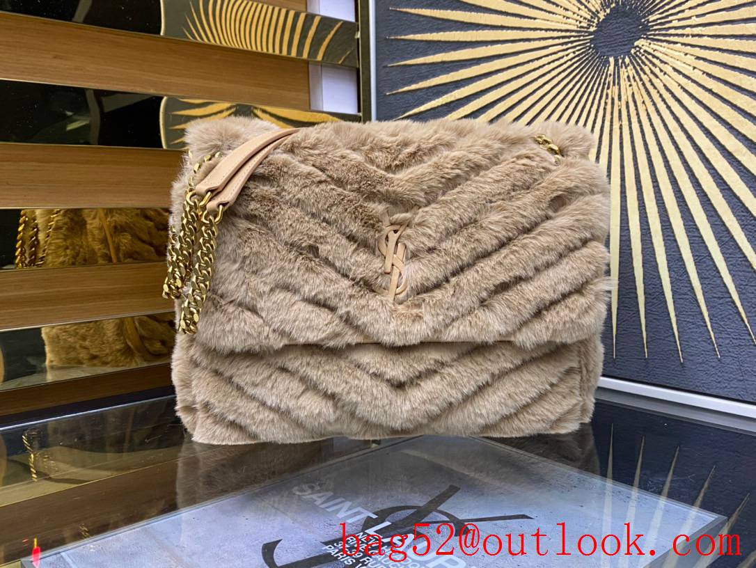 Saint Laurent YSL Niki Medium Shoulder Bag Handbag in Rabbit Hair 498894