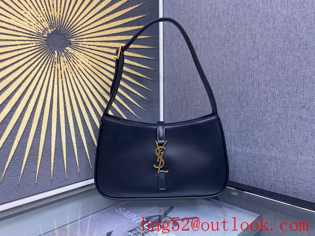 Saint Laurent YSL LE 5 A 7 Hobo Bag Handbag in Calfskin Leather Black 657228
