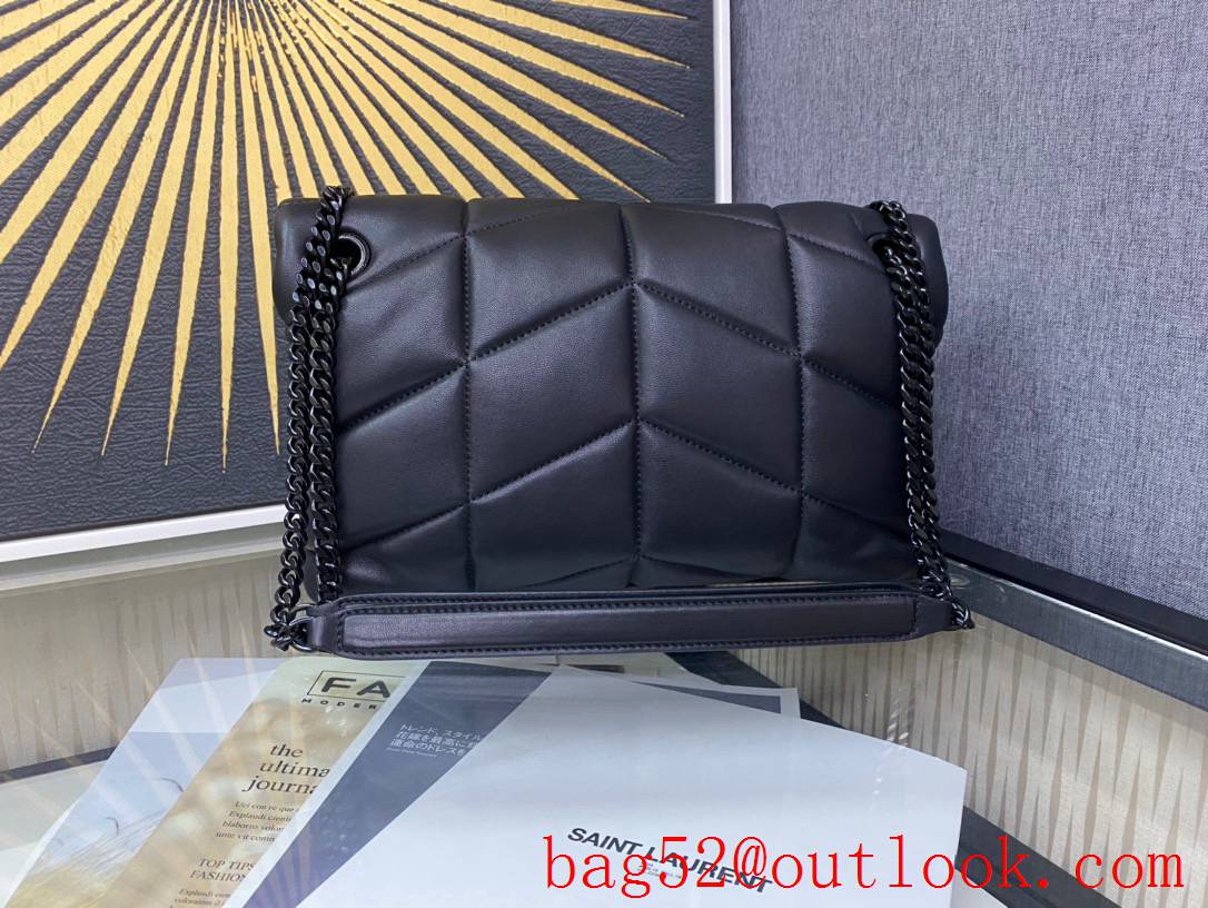 Saint Laurent YSL Puffer Small Bag Handbag in Quilted Lambskin Black 577476
