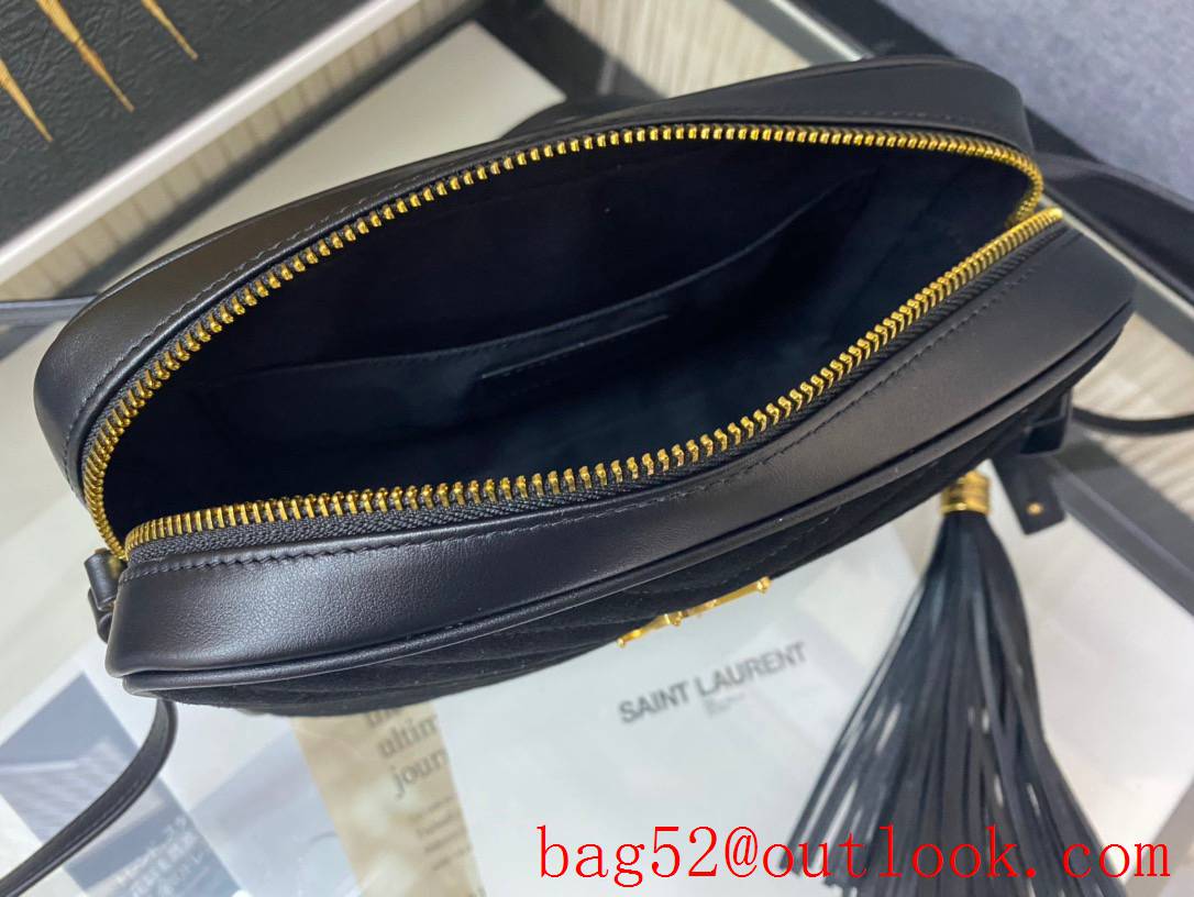 Saint Laurent YSL Lou Camera Bag Handbag in Suede Leather Black 520534