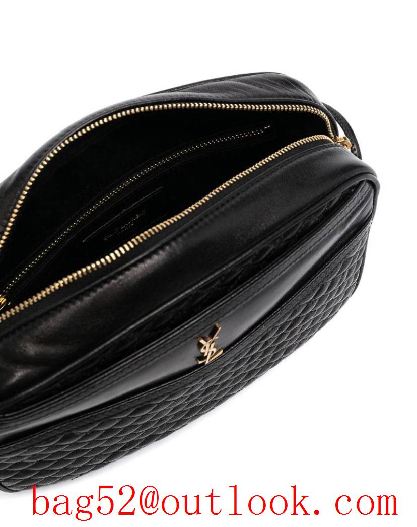 YSL Saint Laurent Victoire Camera Bag in Quilted Lambskin Black 648990