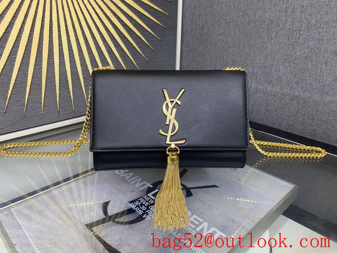 YSL Saint Laurent Kate Small Chain Bag with Tassel in Smooth Leather Gold 474366