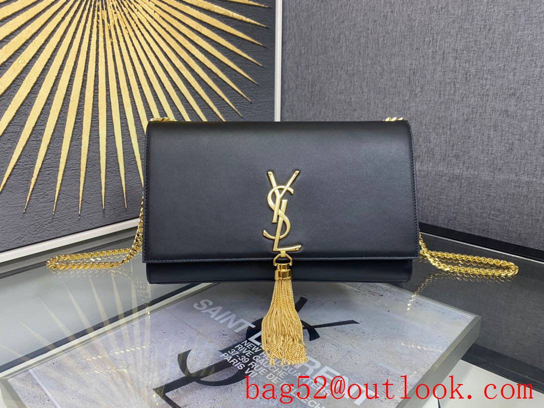 YSL Saint Laurent Kate Medium Chain Bag with Tassel in Smooth Leather Gold 354119