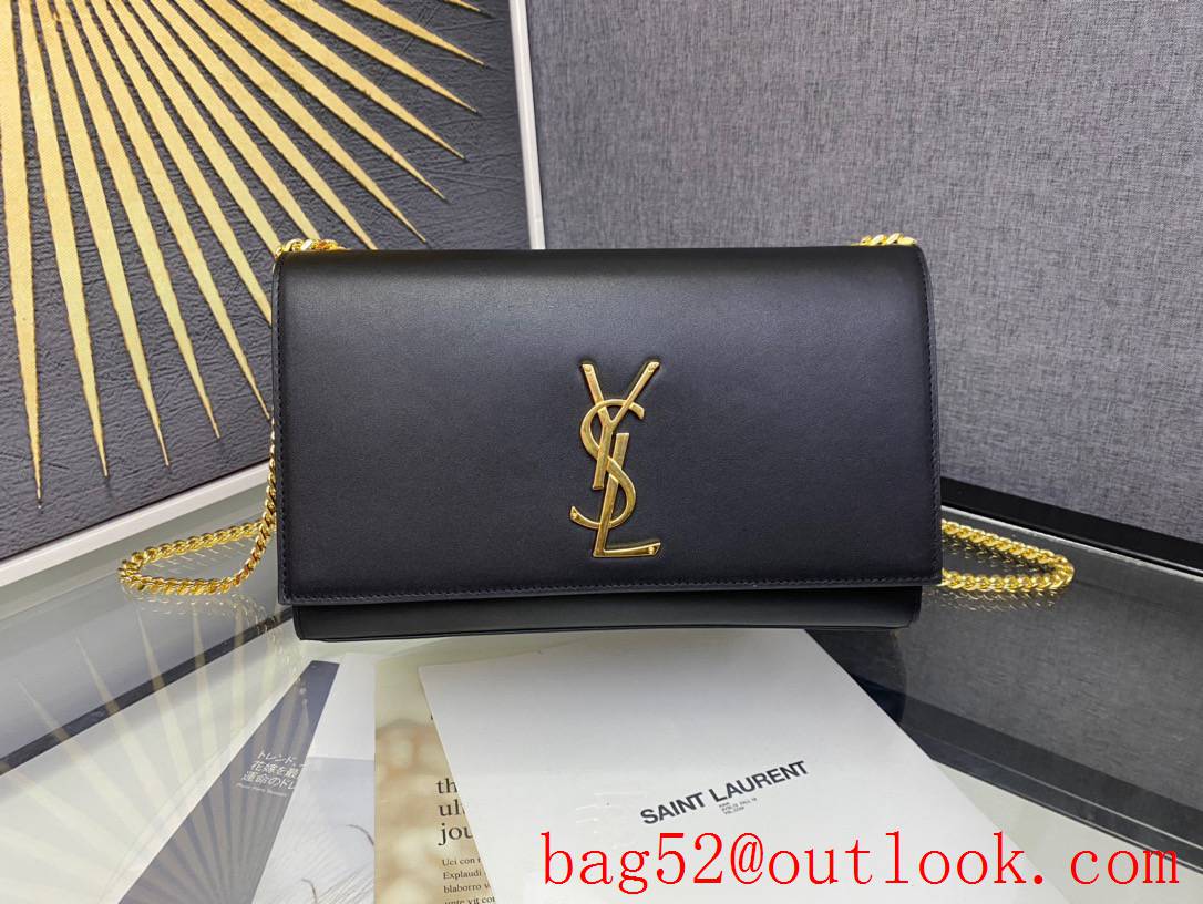 YSL Saint Laurent Kate Medium Chain Bag in Smooth Leather Black Gold 354021