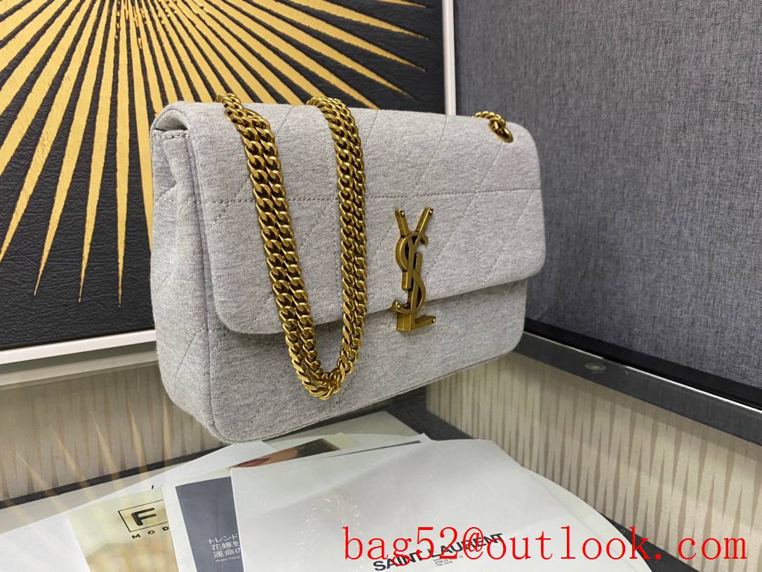 YSL Saint Laurent Jamie Medium CARRE Rive Gauche Bag in Jersey Gray 634820