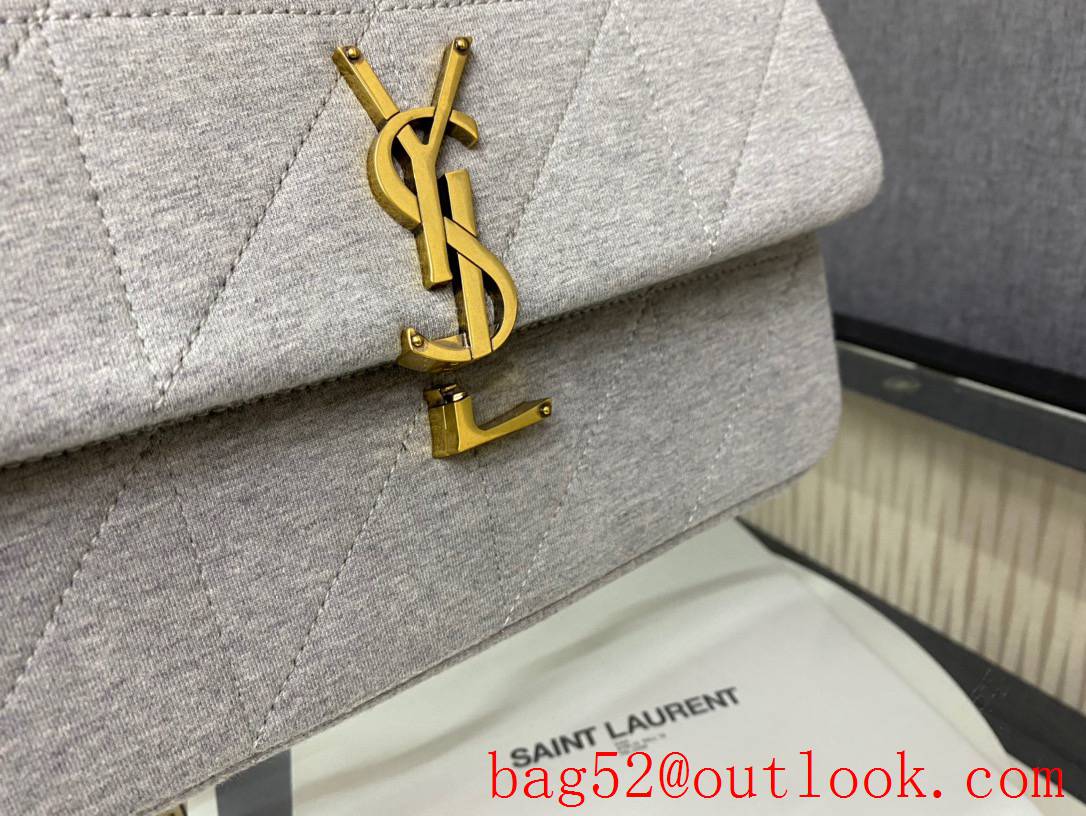 YSL Saint Laurent Jamie Medium CARRE Rive Gauche Bag in Jersey Gray 634820