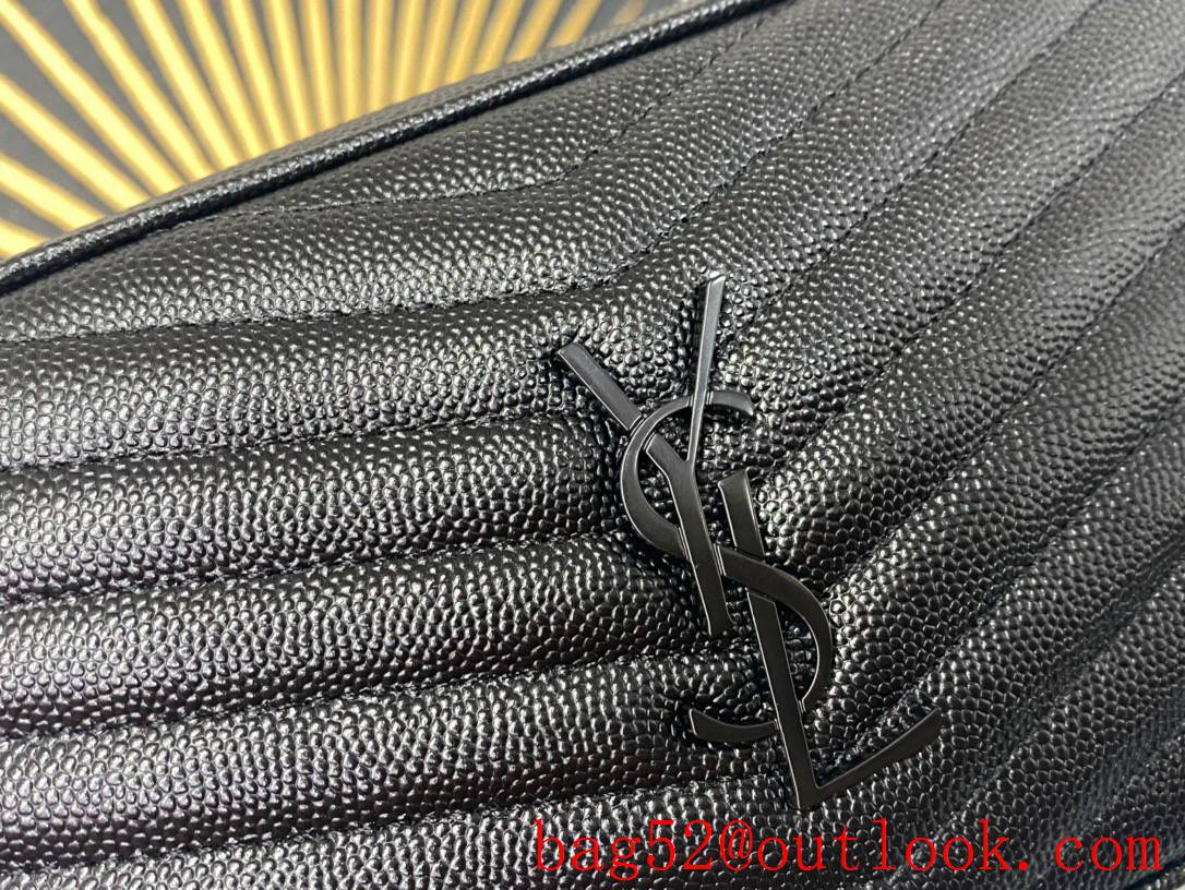 YSL Saint Laurent Lou Mini Camera Bag in Quilted Grain Leather Black 612579