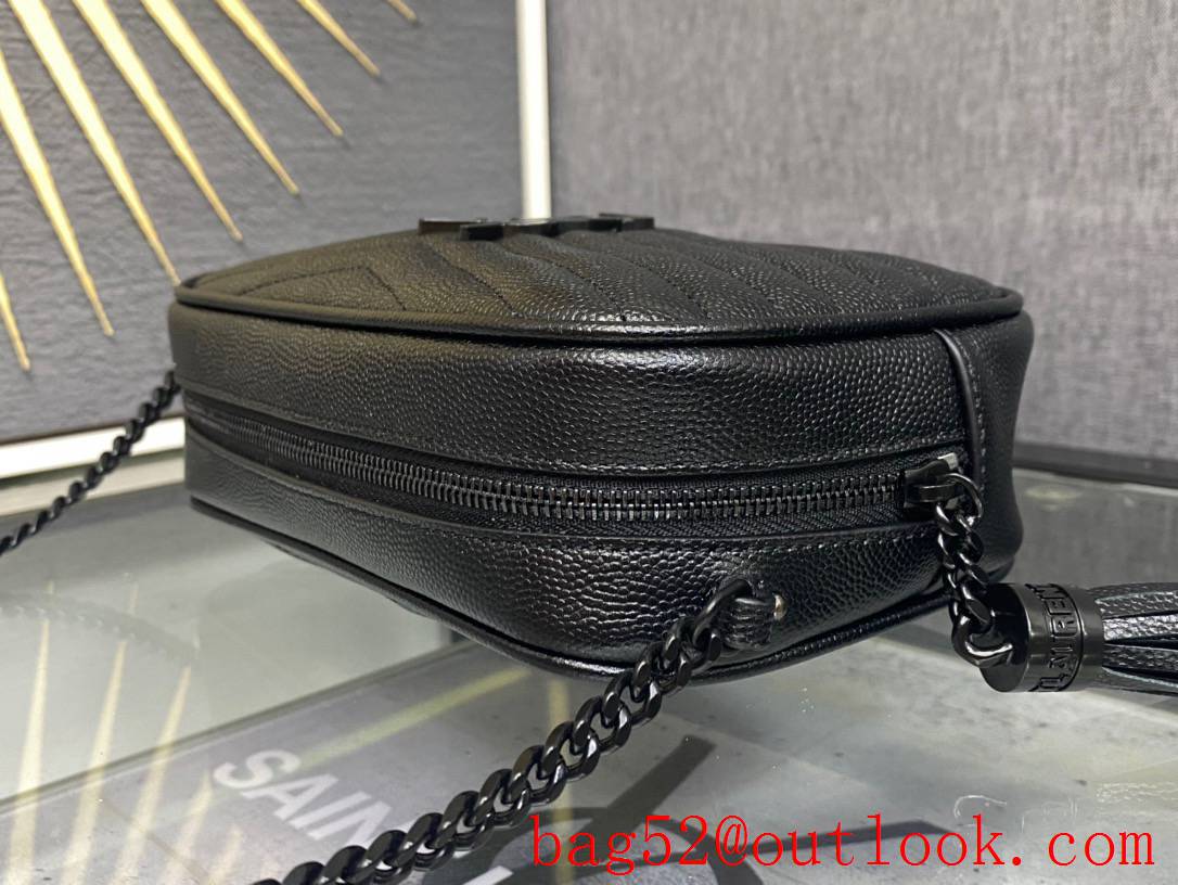 YSL Saint Laurent Lou Mini Camera Bag in Quilted Grain Leather Black 612579