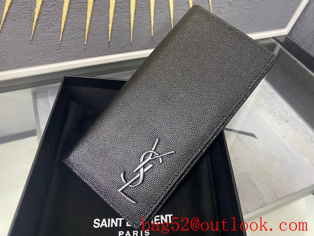 YSL Saint Laurent Monogram Continental Wallet Purse in Grain Leather Black 529981