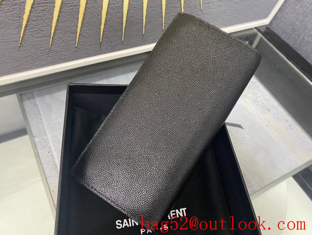 YSL Saint Laurent Monogram Continental Wallet Purse in Grain Leather Black 529981