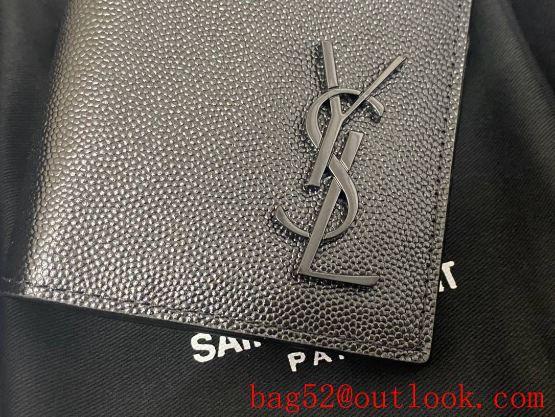 YSL Saint Laurent Monogram Continental Wallet Purse in Grain Leather Black 529981