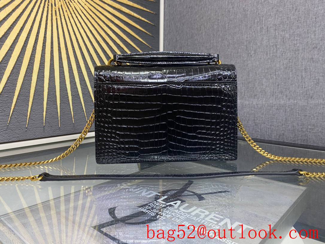 YSL Saint Laurent Sunset Chain Wallet Bag in Calf Leather 