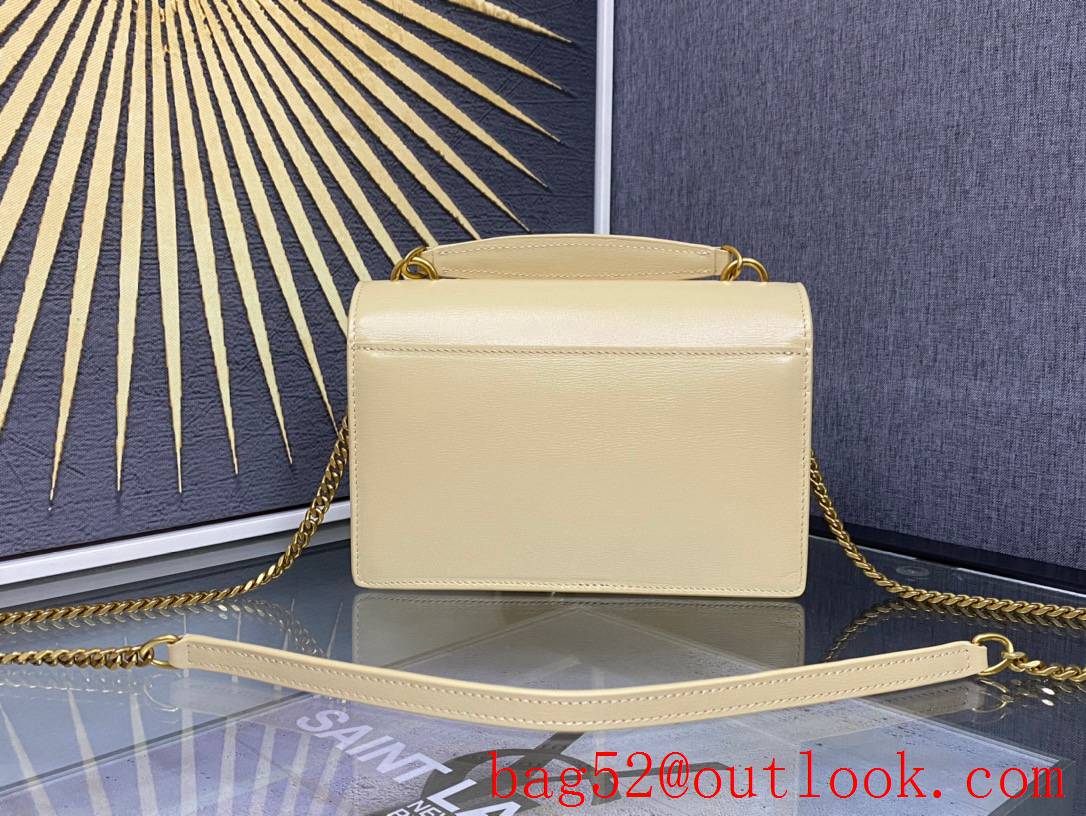 YSL Saint Laurent Sunset Chain Wallet Bag in Calfskin Leather Beige 533026