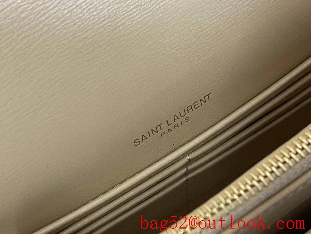 YSL Saint Laurent Sunset Chain Wallet Bag in Calfskin Leather Beige 533026