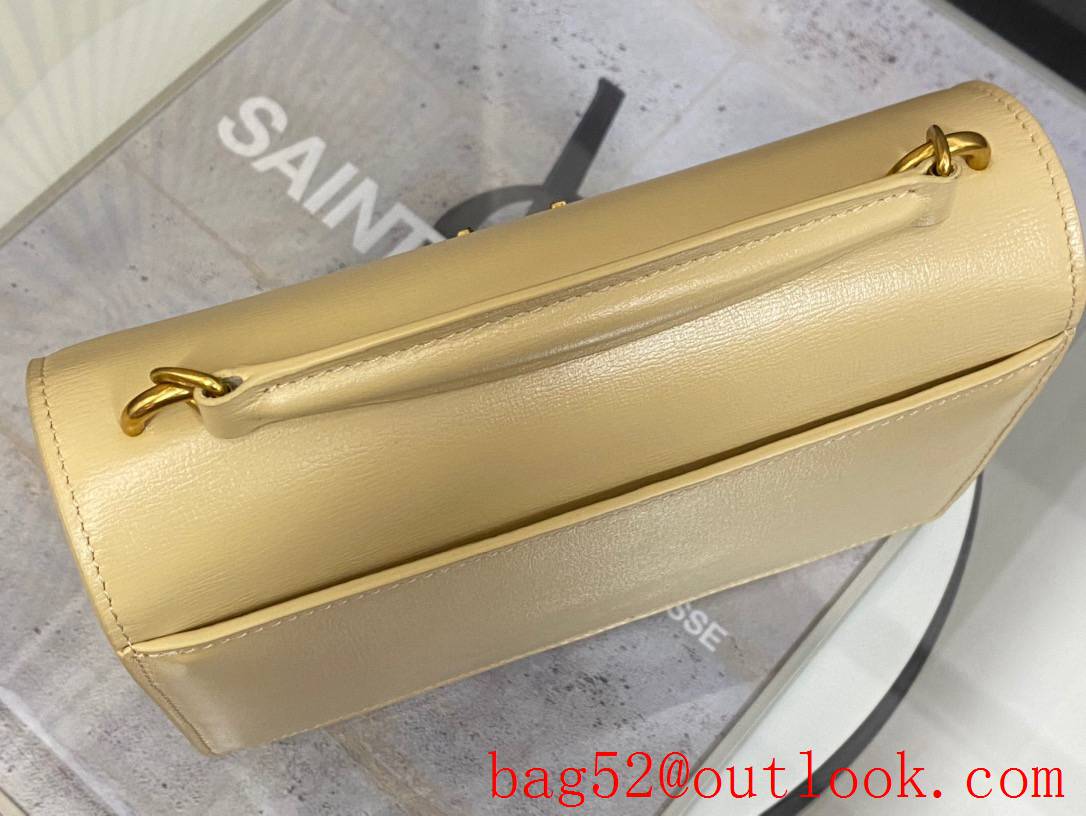 YSL Saint Laurent Sunset Chain Wallet Bag in Calfskin Leather Beige 533026