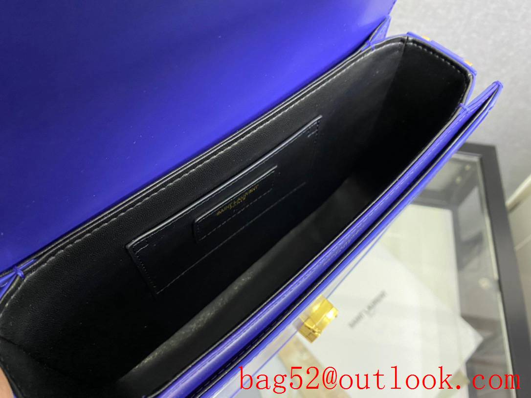 YSL Saint Laurent Solferino Medium Satchel Bag in Smooth Leather Blue 634305