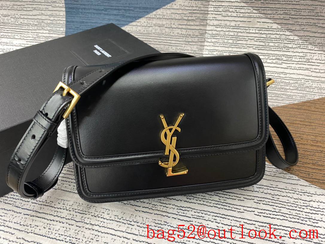 YSL Saint Laurent Solferino Medium Satchel Bag in Smooth Leather Black 634305