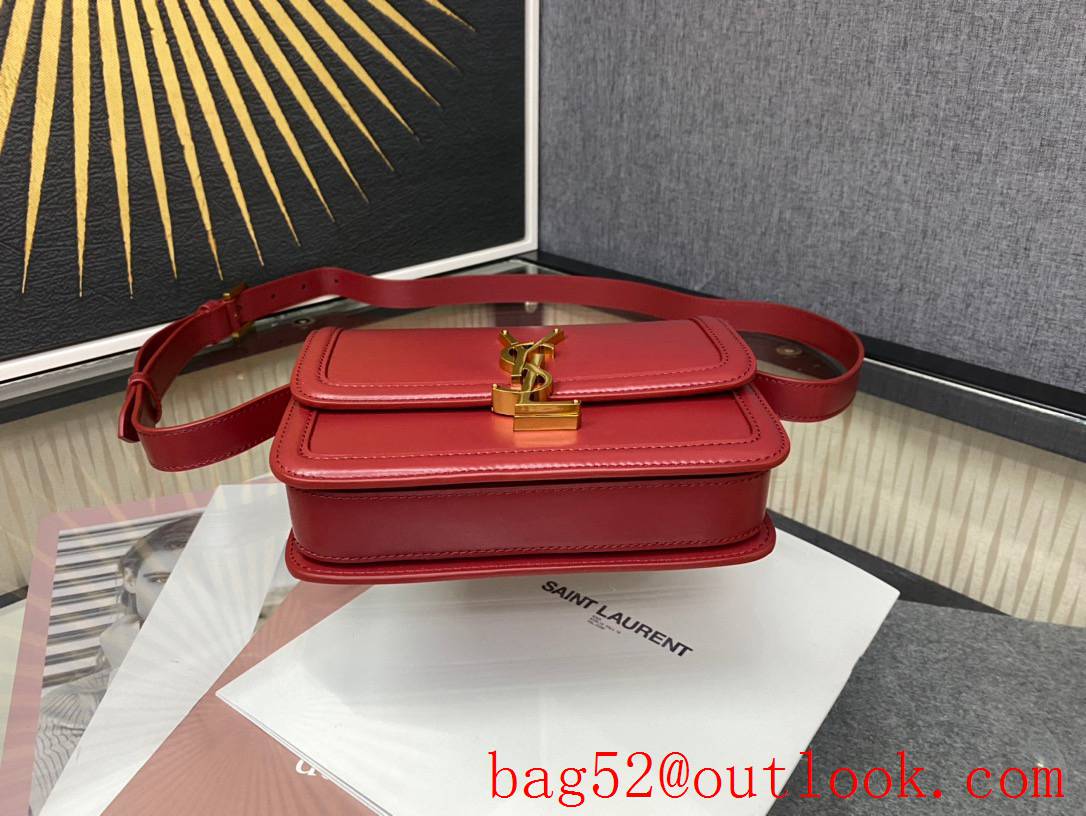 YSL Saint Laurent Solferino Small Satchel Bag in Smooth Leather Red 634306