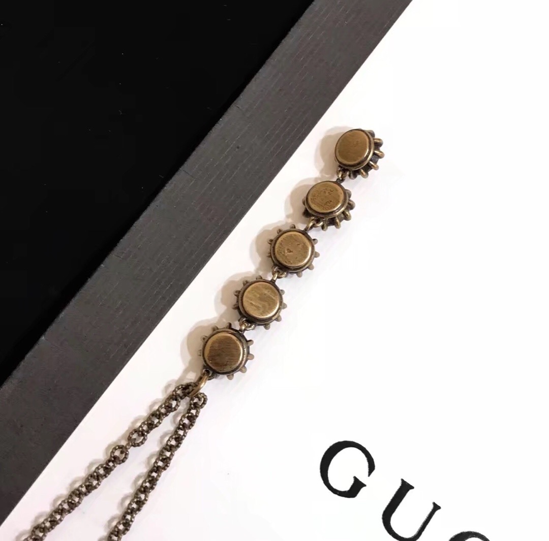 Gucci Tiger Head Necklace with Black Diamonds