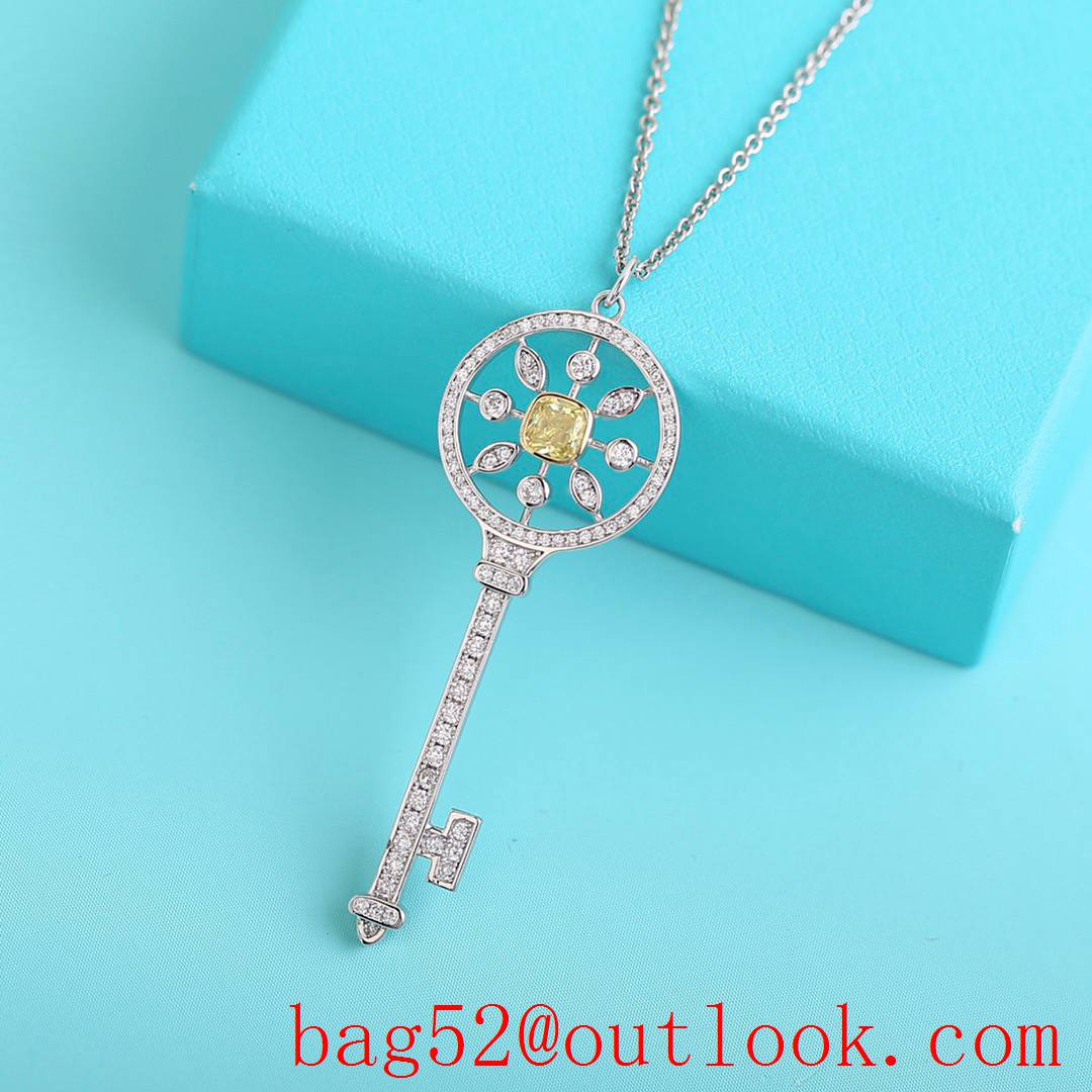 Tiffany Key Necklace with Yellow Crystal