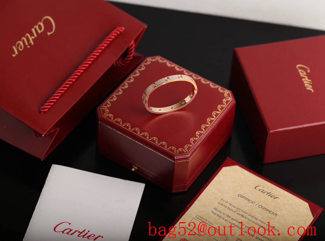 Cartier Love Bracelet Wide Version with Full Diamonds 2 Colors