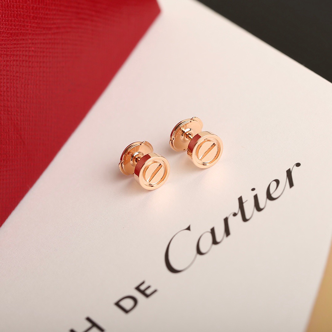 Cartier 18K Love Earrings Studs Rose Gold
