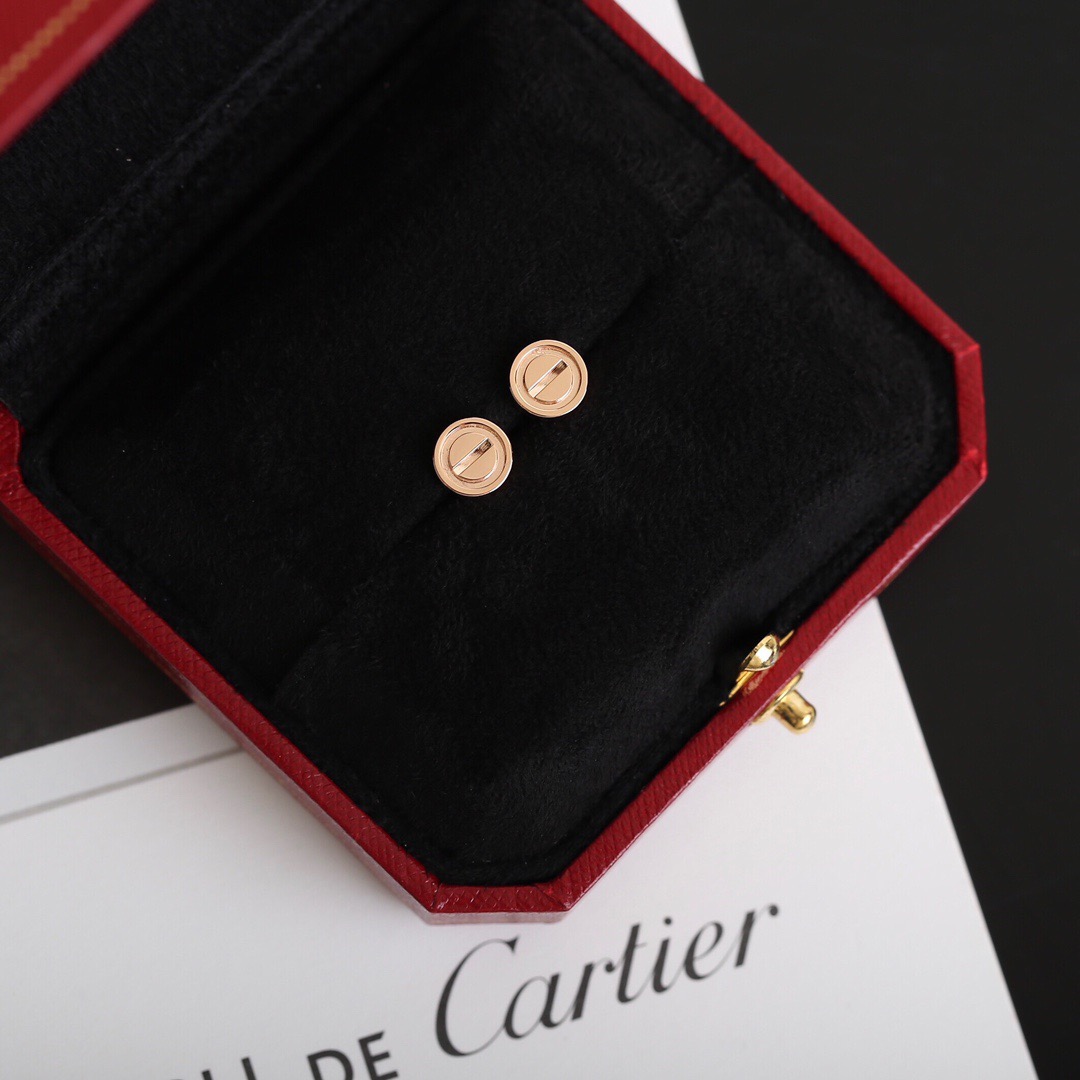 Cartier 18K Love Earrings Studs Rose Gold