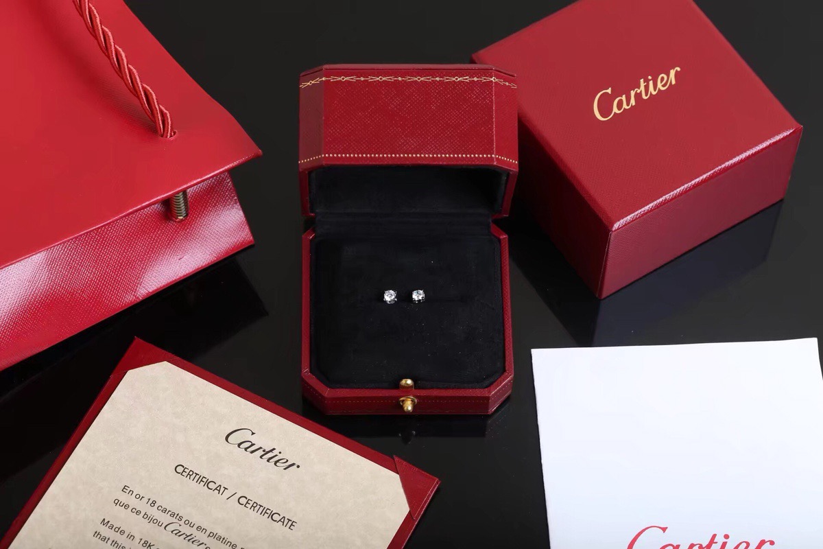 Cartier C De Cartier Diamond Earrings Studs Small