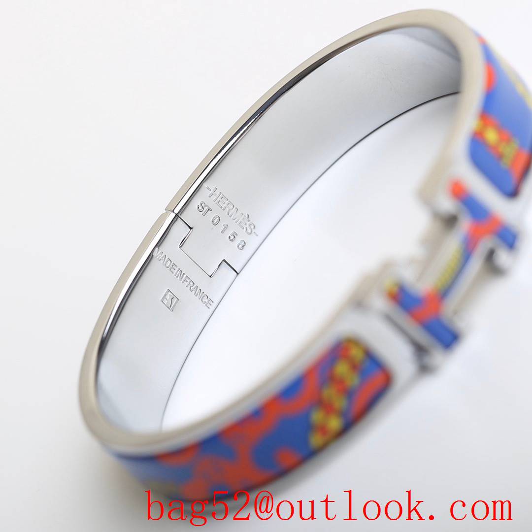 Hermes Clic H Tartan Bracelet Bangle 3 Colors 04