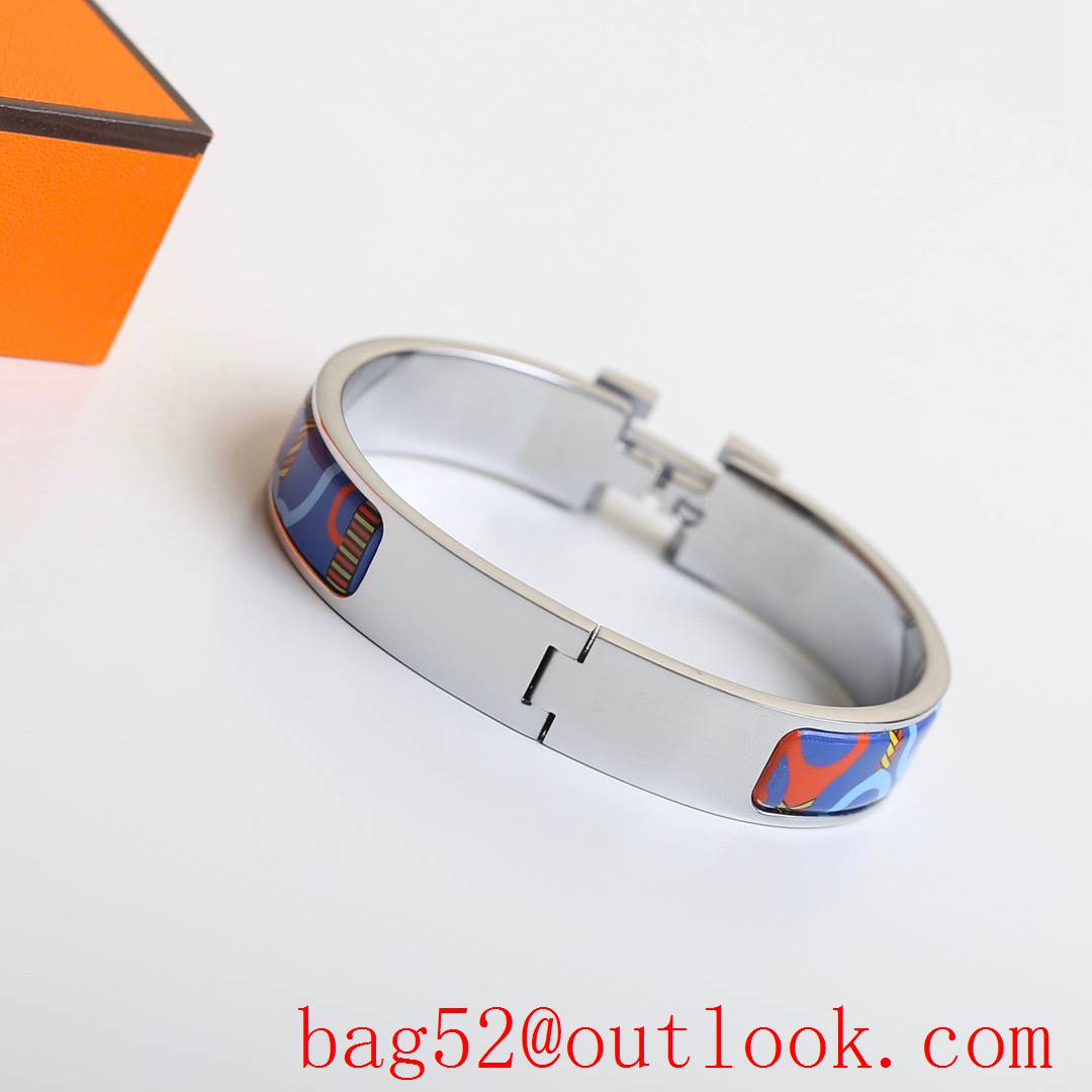 Hermes Clic H Tartan Bracelet Bangle 3 Colors 04